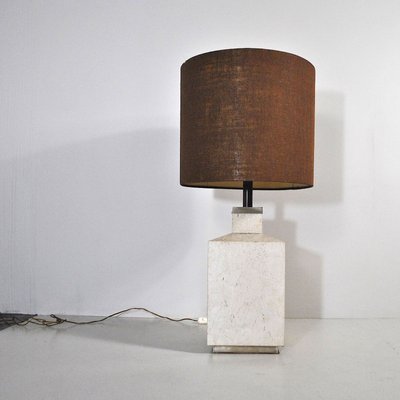 Travertine Marble Table Lamp, 1970s-JQO-683564