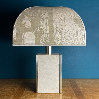 Travertine Marble Table Lamp, Italy, 1970s-WQC-1436103