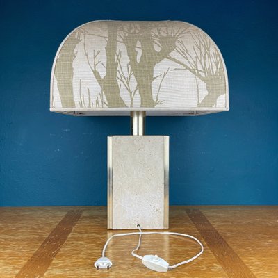 Travertine Marble Table Lamp, Italy, 1970s-WQC-1436103