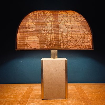 Travertine Marble Table Lamp, Italy, 1970s-WQC-1436103