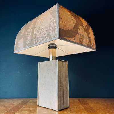 Travertine Marble Table Lamp, Italy, 1970s-WQC-1436103