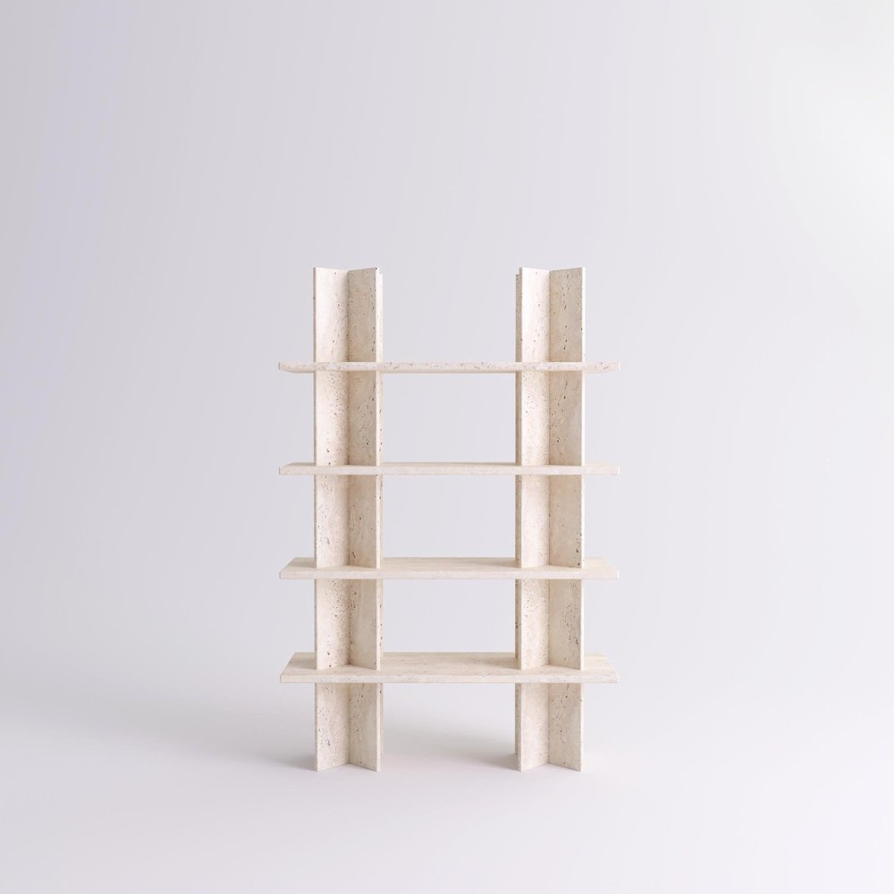 Travertine Monument Shelves by Mathieu Girard & Gauthier Pouillart