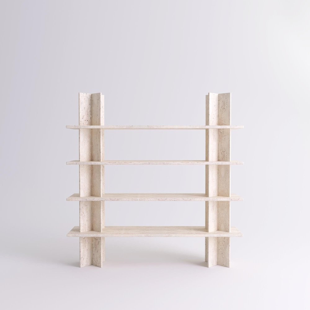 Travertine Monument Shelves by Mathieu Girard & Gauthier Pouillart