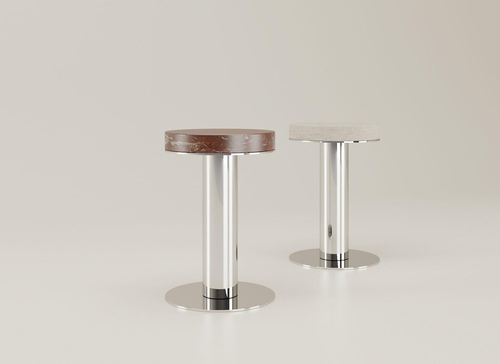 Travertine Nail Side Table by Andrea Bonini