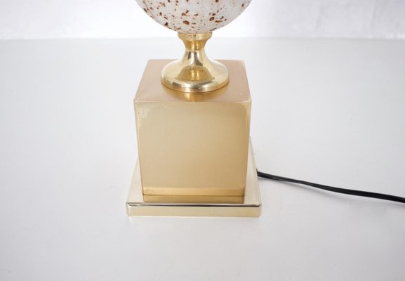 Travertine Ostrich Egg Table Lamp-OWS-1190446