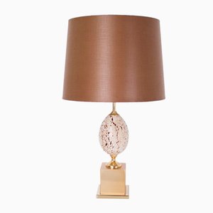 Travertine Ostrich Egg Table Lamp-OWS-1190446