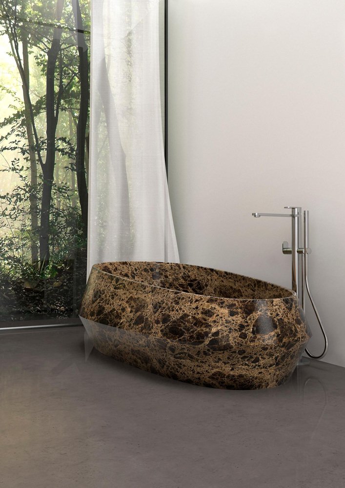 Travertine Silver Tosca Bath by Marmi Serafini