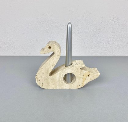 Travertine Swan Candleholder by Fratelli Mannelli, Italy, 1970s-LYQ-1171569