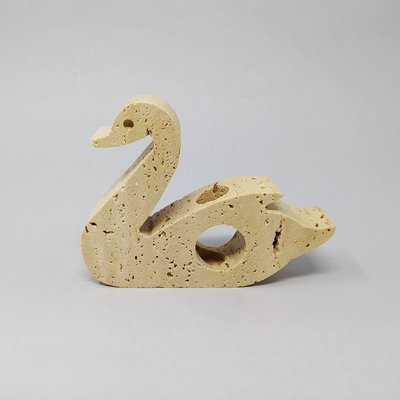 Travertine Swan Sculpture by Enzo Mari for F.lli Mannelli, Italy, 1970s-QGR-811000