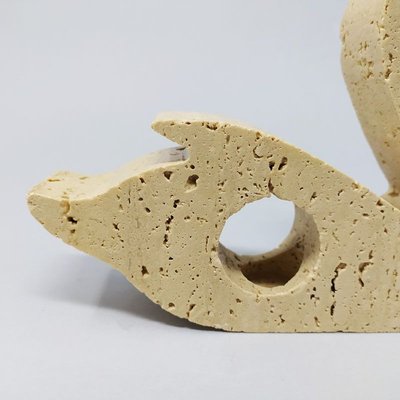 Travertine Swan Sculpture by Enzo Mari for F.lli Mannelli, Italy, 1970s-QGR-811000