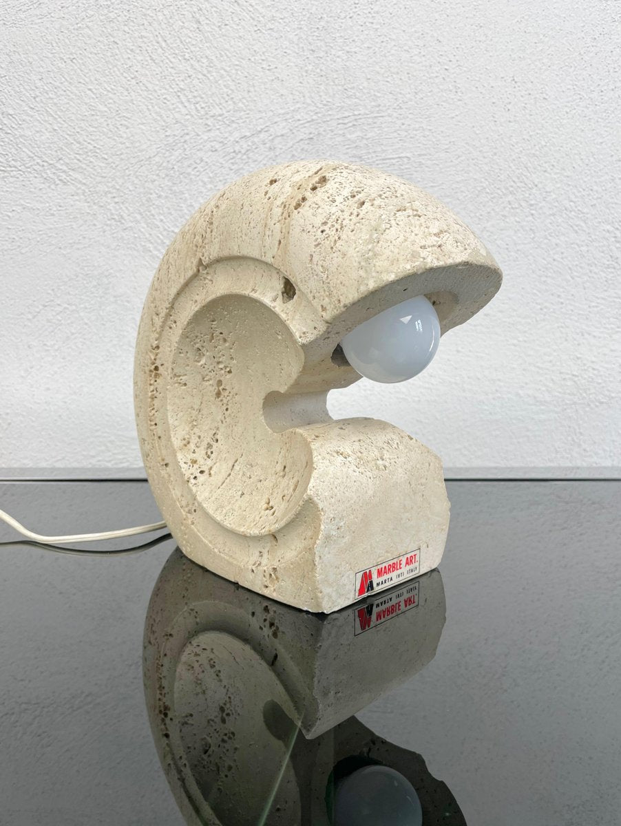 Travertine Table Lamp by Giuliano Cesari for Luigi Sormani, Italy, 1970s