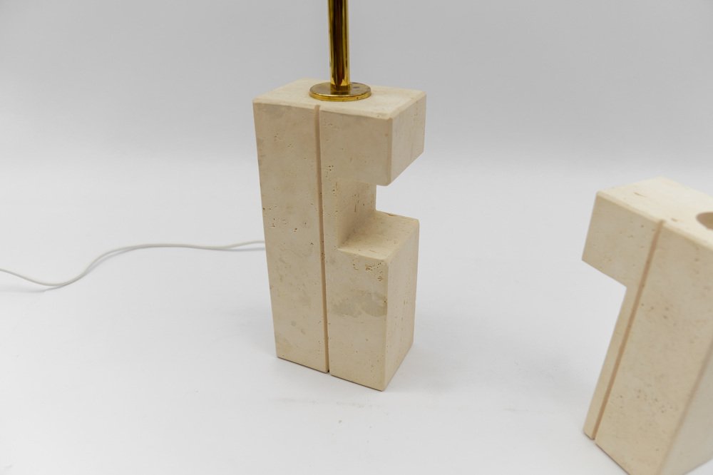 Travertine Table Lamp by Giuliano Cesari for Nucleo Sormani, 1960s-KQB-1732097