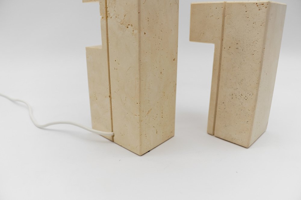 Travertine Table Lamp by Giuliano Cesari for Nucleo Sormani, 1960s