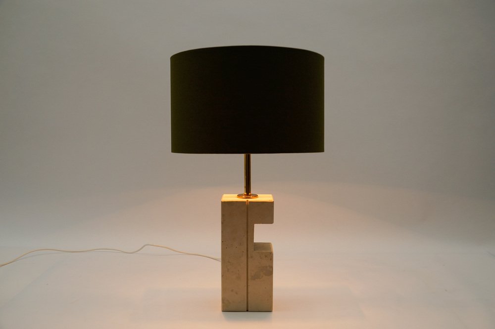 Travertine Table Lamp by Giuliano Cesari for Nucleo Sormani, 1960s