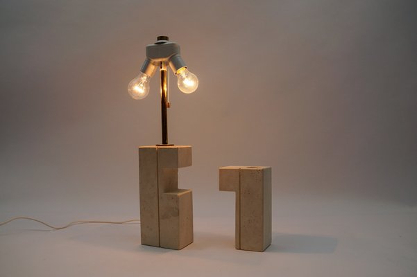 Travertine Table Lamp by Giuliano Cesari for Nucleo Sormani, 1960s-KQB-1732097