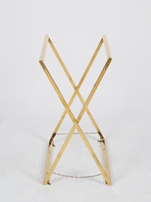 Tray Side Table in Gold Brass, Acrylic Glass & Vienna Straw from Christian Dior, Italy, 1970s-JDR-2032987