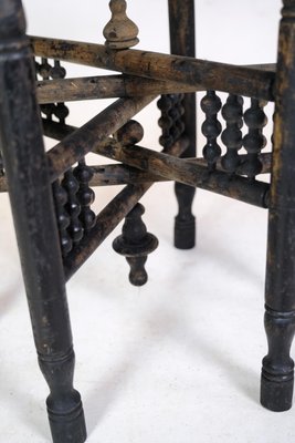 Tray Table in Brass and Wood with Carvings of Indian Origin, 1950s-UY-1724400