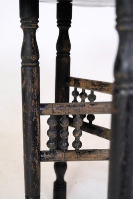 Tray Table in Brass and Wood with Carvings of Indian Origin, 1950s-UY-1724400