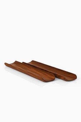 Trays in Teak by Johnny Mattsson, 1960s, Set of 2-SC-1796781