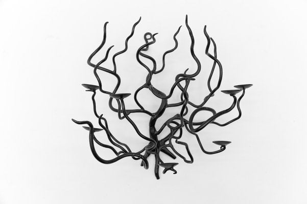 Tree of Life Wall Candleholder in Metal, 1960s-KQB-1765484