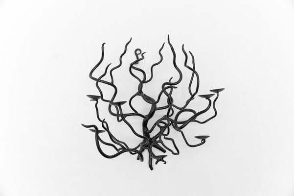 Tree of Life Wall Candleholder in Metal, 1960s-KQB-1765484