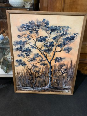 Trees, 1970s, Painting, Framed-BZK-868522