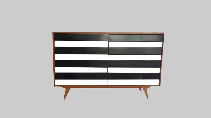 Trendy Black and White Sideboard, 1950s-HZ-647555