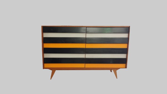 Trendy Black and Yellow Sideboard, 1950s-HZ-647599