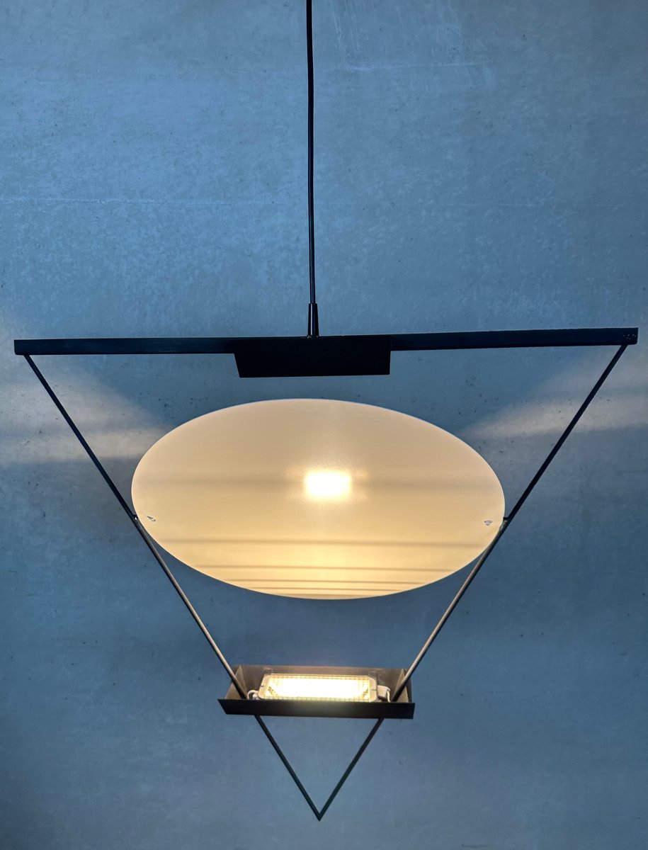 Triangle Ceiling Lamp attributed to Mario Botta for Artemide, 1980s