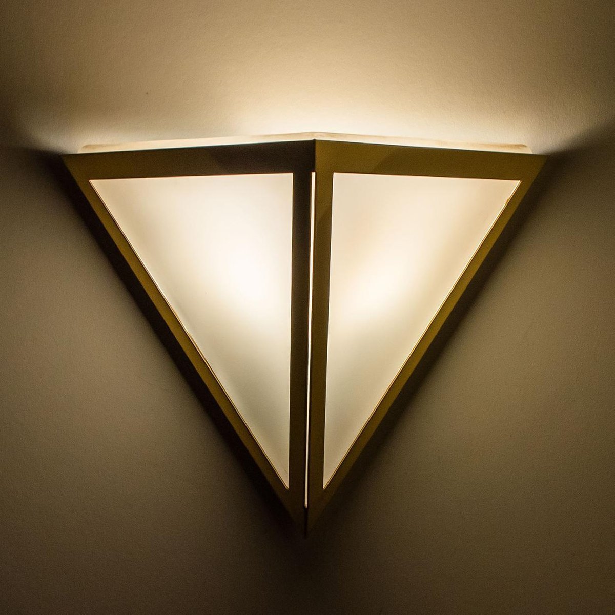 Triangle Glass Wall Light from Limburg, 1970s