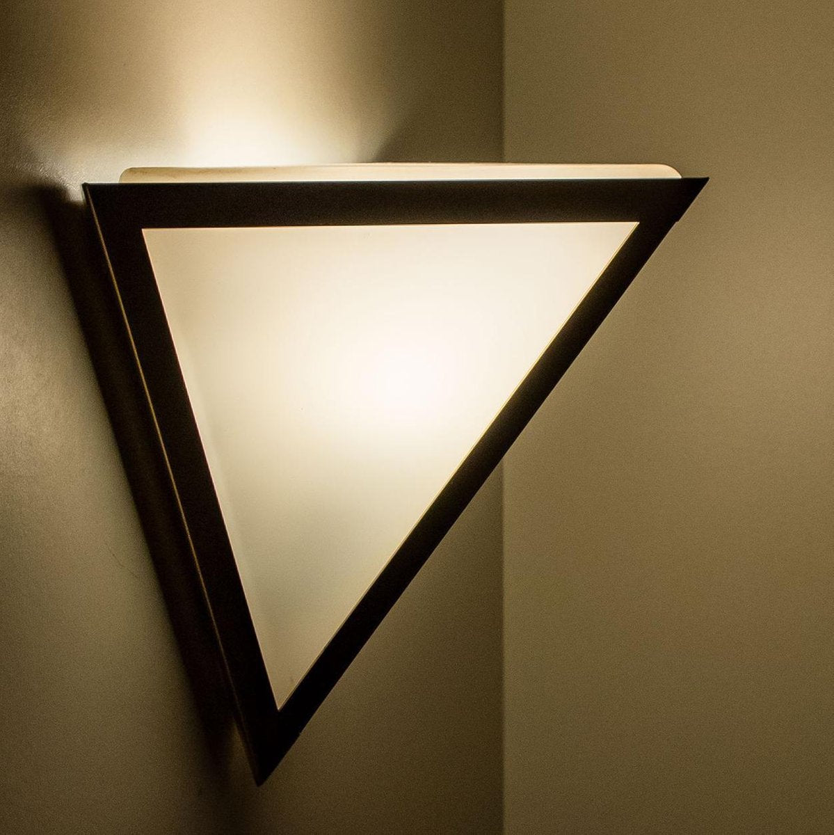 Triangle Glass Wall Light from Limburg, 1970s