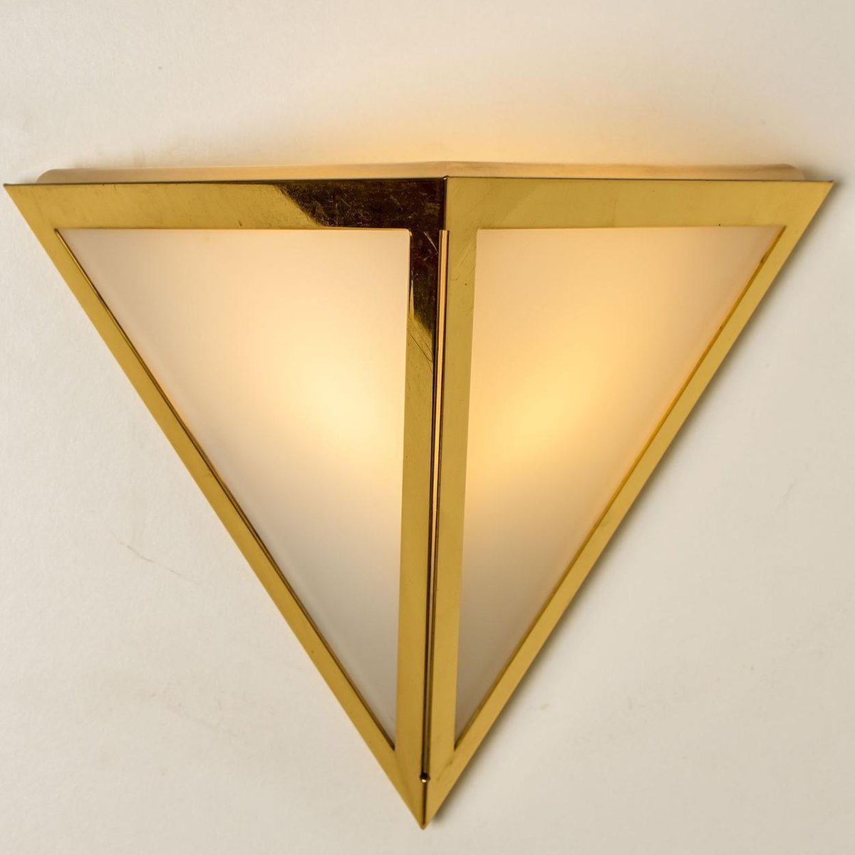 Triangle Glass Wall Light from Limburg, 1970s