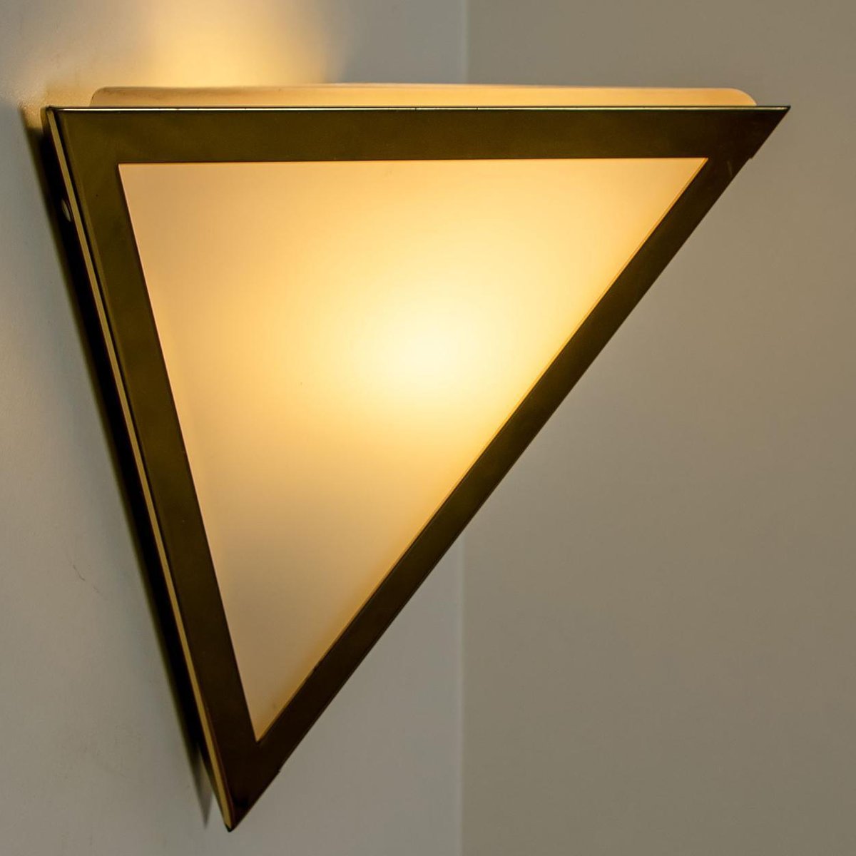 Triangle Glass Wall Light from Limburg, 1970s