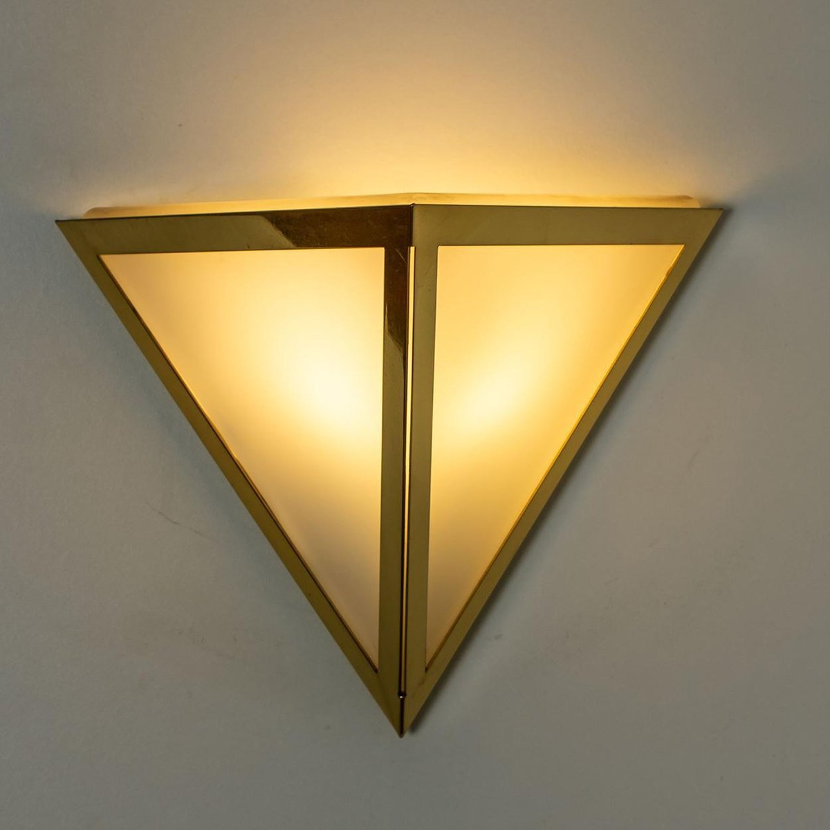 Triangle Glass Wall Light from Limburg, 1970s