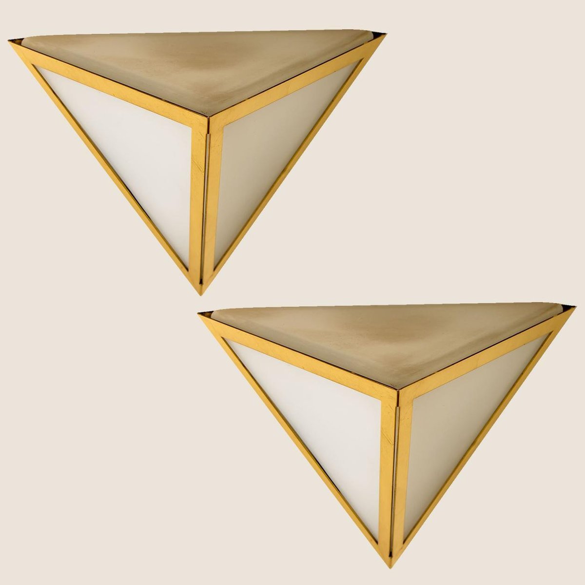 Triangle Glass Wall Light from Limburg, 1970s