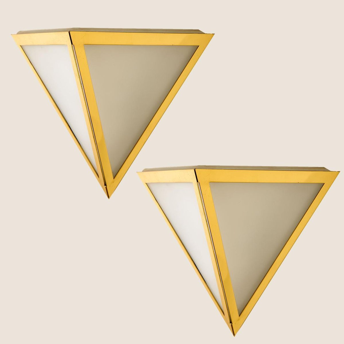 Triangle Glass Wall Light from Limburg, 1970s