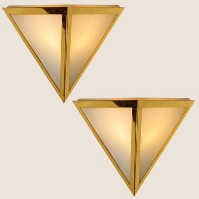 Triangle Glass Wall Light from Limburg, 1970s-VDW-1300440