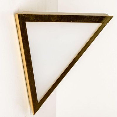 Triangle Wall Lights in White Glass and Brass from Glashütte Limburg, 1970s-VDW-1330973