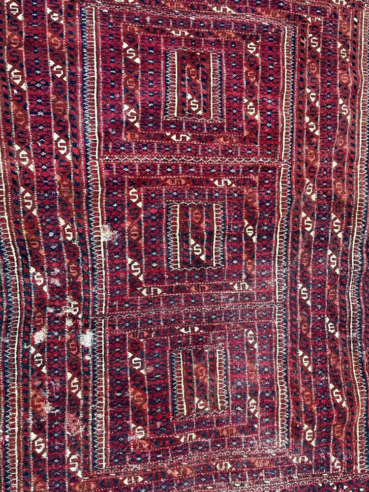 Tribal Collectible Turkmen Rug from Bobyrugs, 1890s