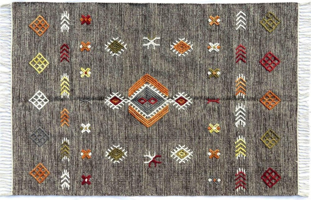 Tribal Moroccan Style Handwoven Kilim Rug