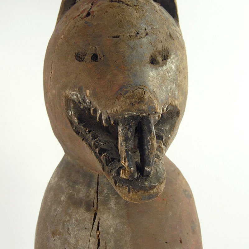 Tribal Wooden Dog Sculpture, Congo, 1970s