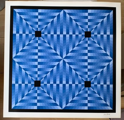 tribute to Vasarely 6 blue 1972-ICD-919227