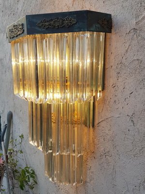 Trimmed Glass Wall Lamp from Venini, 1960s-FIP-1167365