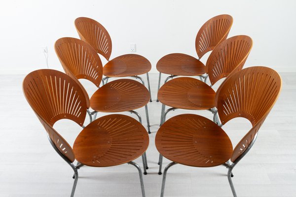 Trinid Dining Chairs in Teak by Nanna Ditzel, 1990s, Set of 6-WIX-1504709