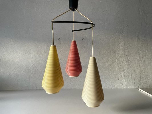 Triple Rotaflex Shade Pendant Lamp, Germany, 1960s-RDS-1446332