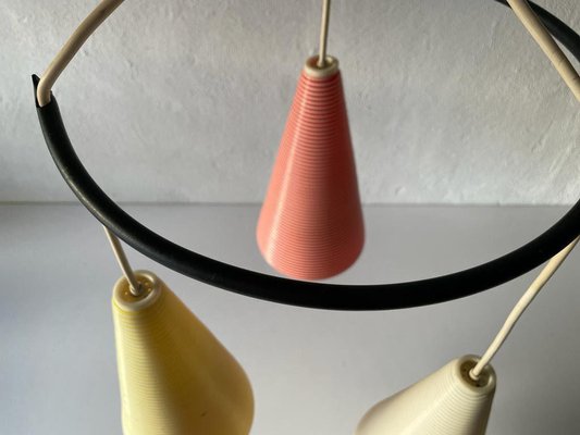 Triple Rotaflex Shade Pendant Lamp, Germany, 1960s-RDS-1446332