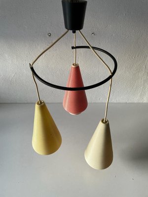 Triple Rotaflex Shade Pendant Lamp, Germany, 1960s-RDS-1446332