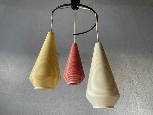 Triple Rotaflex Shade Pendant Lamp, Germany, 1960s-RDS-1446332