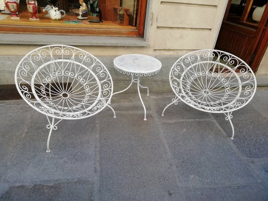 Tripod Armchairs with Table by Mathieu Mategot, 1950s, Set of 3-HNE-1328147