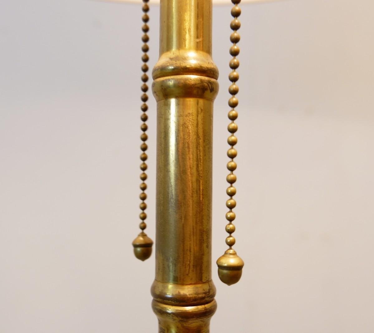 Tripod Faux Bamboo Brass Floor Lamp